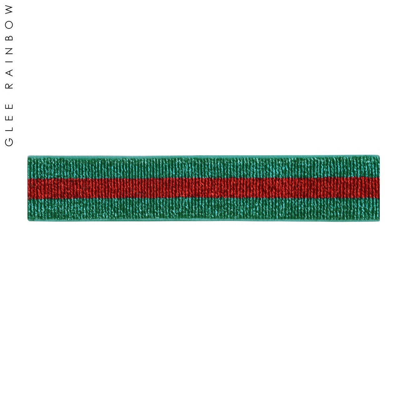 glee rainbow 红绿条金属丝弹力发带 5cm