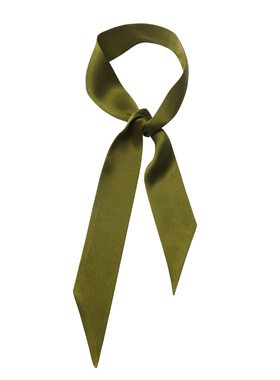 Glee rainbow 旧时光复古军绿真丝短款mini丝巾小丝巾