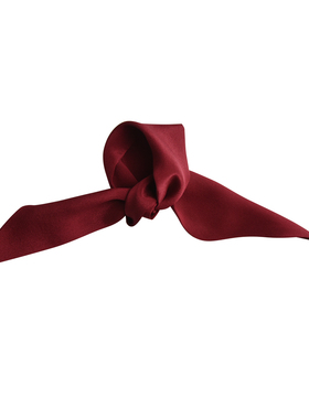 Glee rainbow 经典欧美酒红mini装饰真丝双皱手腕巾绑发小丝巾