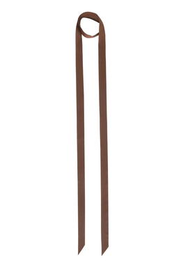 Glee rainbow深咖色真丝双绉mini超细小丝巾装饰性感飘带