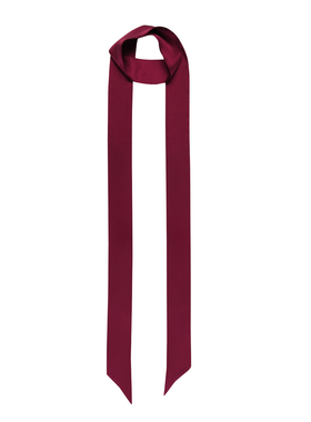 Glee rainbow 瑰丽酒红斜角100%桑蚕丝真丝丝巾百搭细丝巾