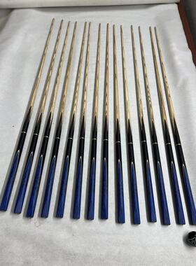 10MM英式黑檀三节3/4台球杆 手工杆 米字旗 职业竞赛用杆 中式黑8