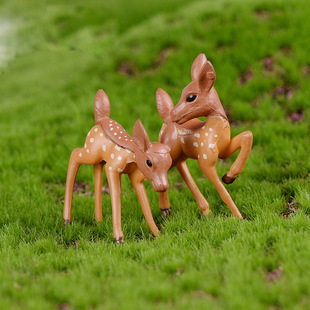 儿童玩具小摆件公仔玩偶 DIY微景观树脂工艺品摆件 小鹿情侣
