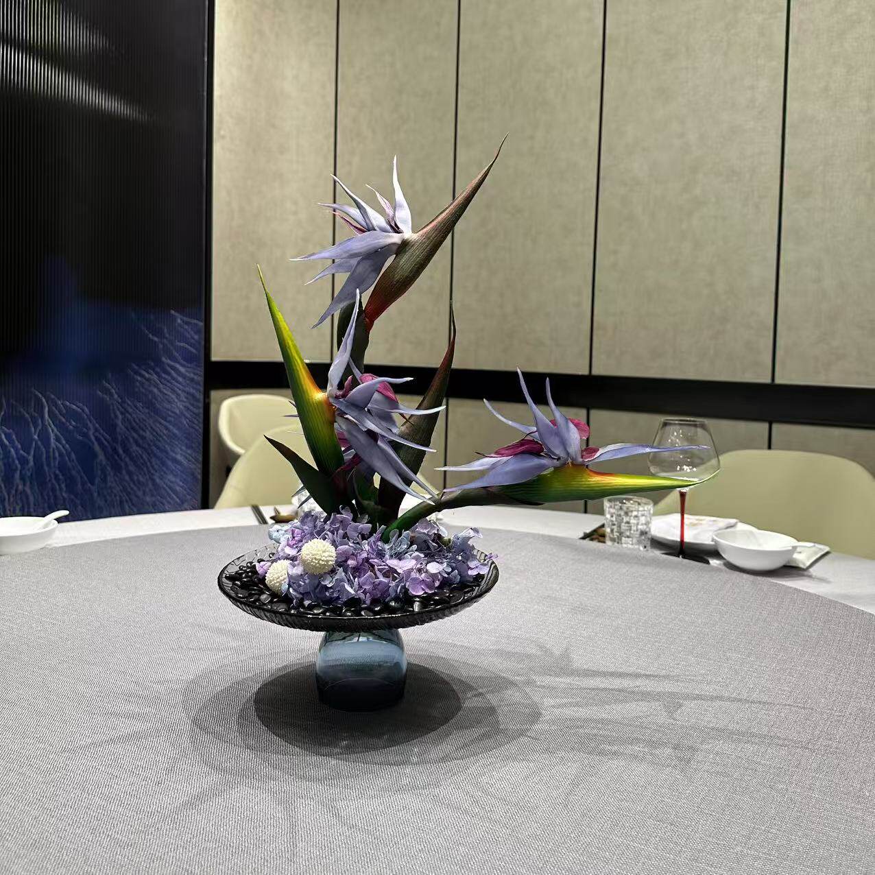 定制花卉仿真花高档餐厅花酒店桌花高端摆花绿植桌花造景假花摆设