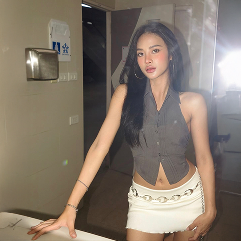 gagaopt辣妹风polo领背心女