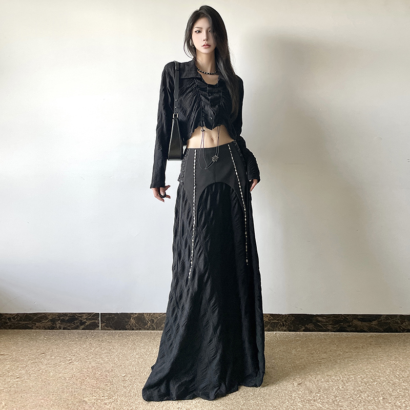 gagaopt长裙A字挂链半身裙