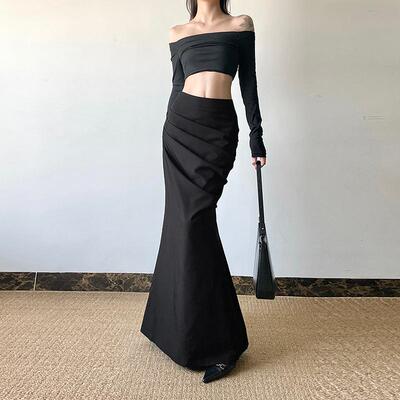 gagaopt设计感小众褶皱半身裙