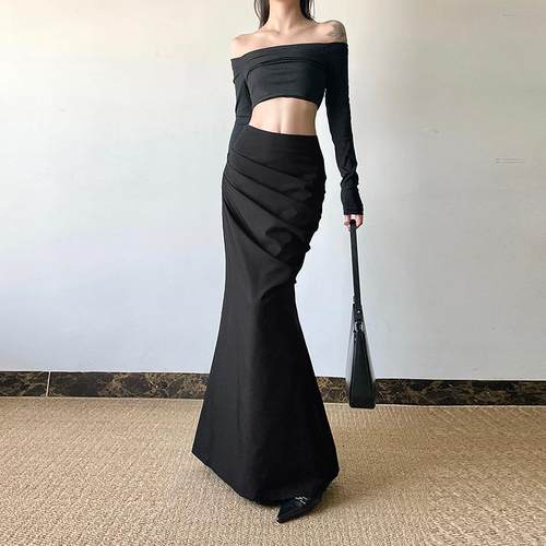 gagaopt设计感小众褶皱半身裙