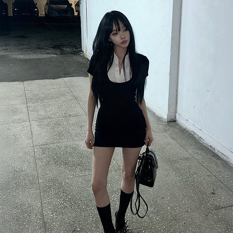 gagaopt学院风纯欲性感连衣裙