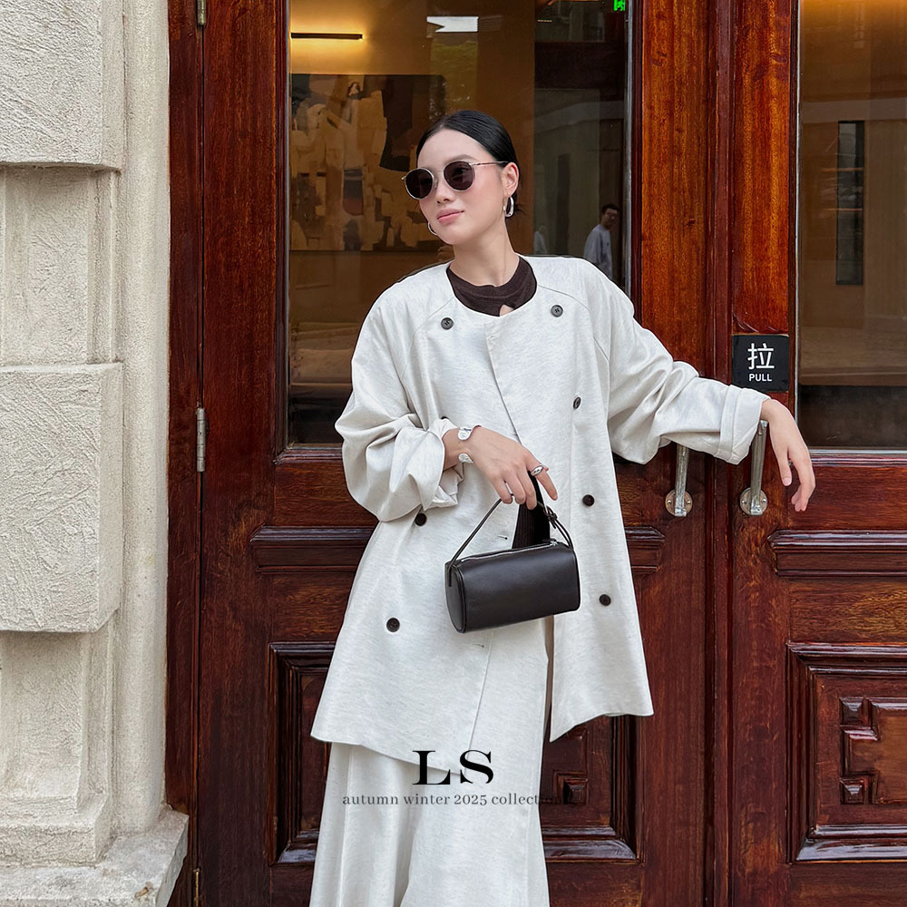 极简大牌宽松风衣外套通勤风衣