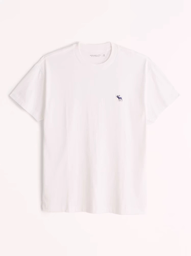 正品ABERCROMBIE & FITCH男装刺绣夏季舒适圆领T恤（假一罚四）