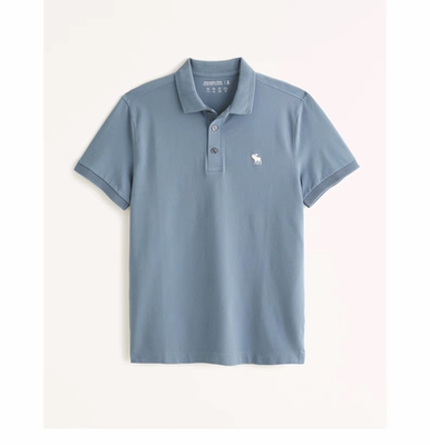 正品小鹿ABERCROMBIE & FITCH男装刺绣翻领复古美式Polo衫
