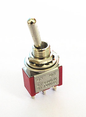 国产优质红色钮子开关MTS-102 3脚2档 开孔6MM 银点波动摇臂开关