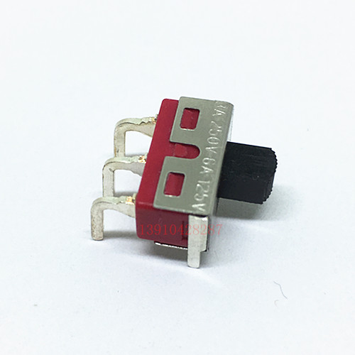 台湾(SALECOM)TS-14P正弯3脚2档拨动开关卧式滑动开关平拨开关