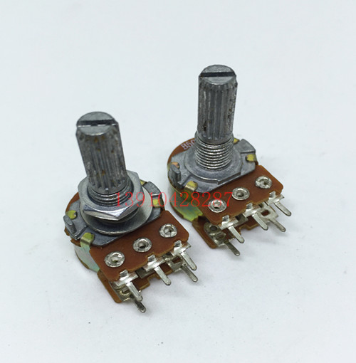 现货B50K单联单声道音响音箱功放音量带开关电位器5脚柄长20mm