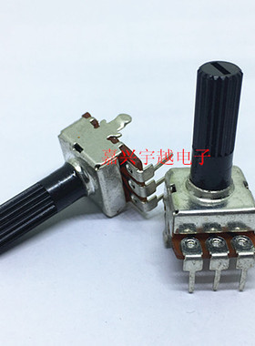 WH012单联碳膜电位器0.5W方型3脚旋转电位器B10K/50k/100k柄17MM