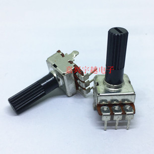 WH012单联碳膜电位器0.5W方型3脚旋转电位器B10K 100k柄17MM 50k