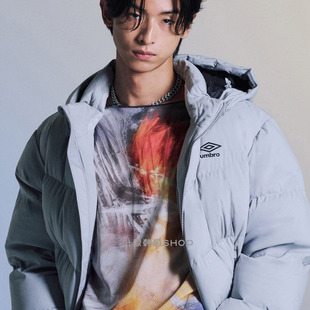 Umbro茵宝2025新款男女隐藏式连帽保暖运动休闲鹅绒羽绒服个外套