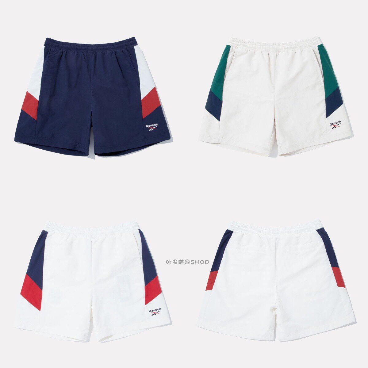 Reebok锐步2026夏季新款男子宽松运动微标松紧抽绳透气短裤