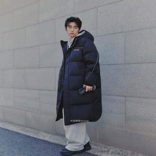 Reebok锐步2025冬季新款男女连帽长款运动休闲保暖鸭绒羽绒服外套