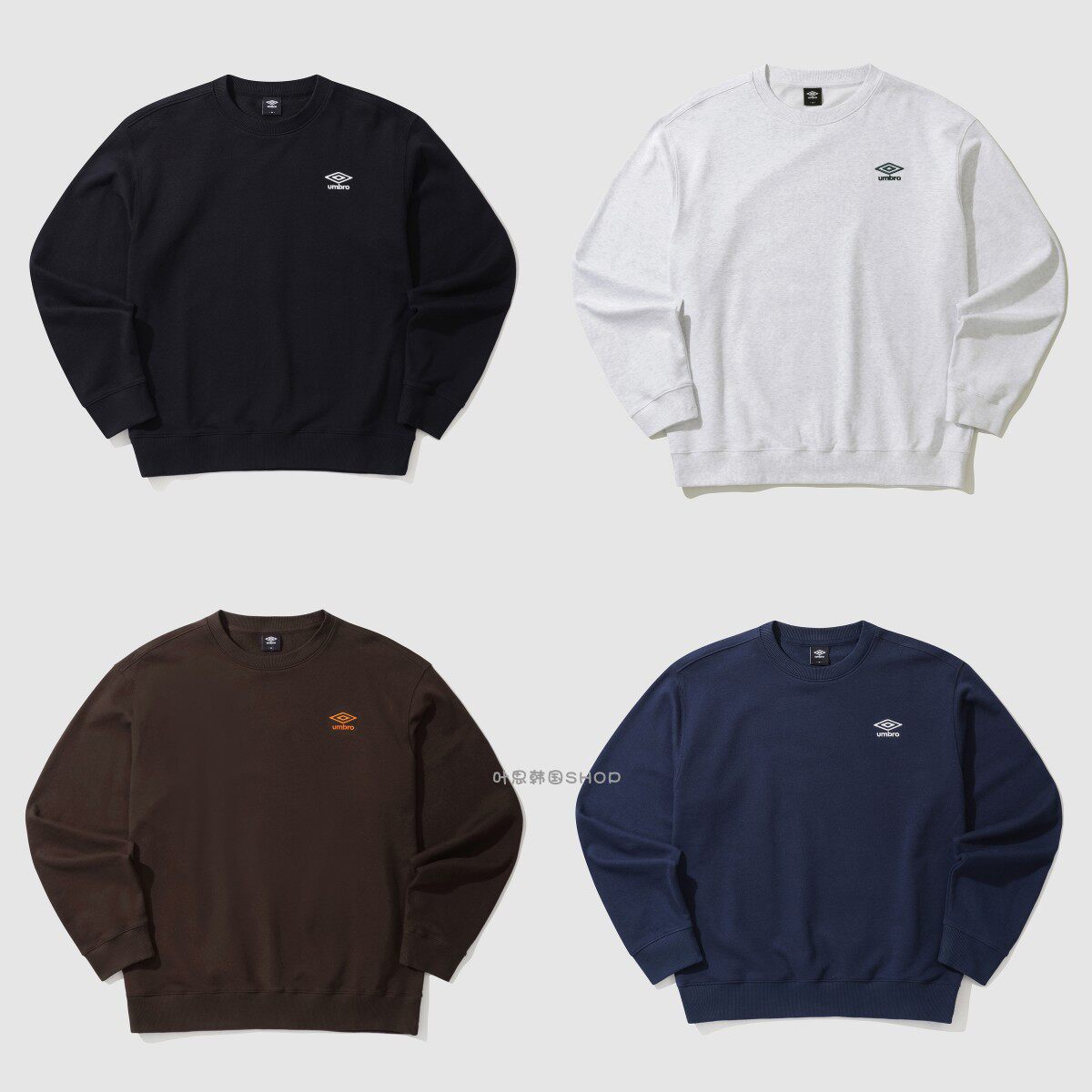 Umbro/茵宝24秋季新款男女圆领宽松运动套头衫卫衣UP323CFS91