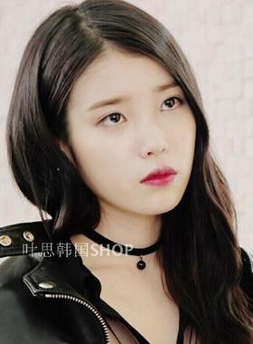 katenkelly正品代购李智恩IU金多美同款珍珠吊坠性感黑色项圈项链