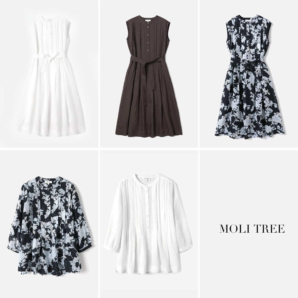 *WLQ08050 茉莉雅集 I*C仙灵飘逸纯粹全苎麻塔克褶连衣裙/衬衫女