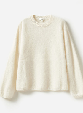 WZT05258 茉莉雅集 云朵触感KVSS全羊绒拉绒经典圆领针织套衫女