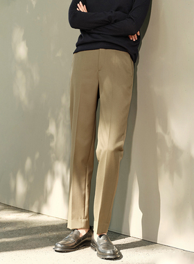 *WKZ04220 茉莉雅集 挺括抗皱精纺羊毛日本料利落显瘦褶裥烟管裤