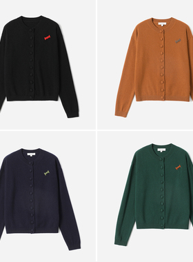 *WZK08122 【甜蜜蜜】手工糖果绣花KVSS全羊绒复古奶奶针织开衫女