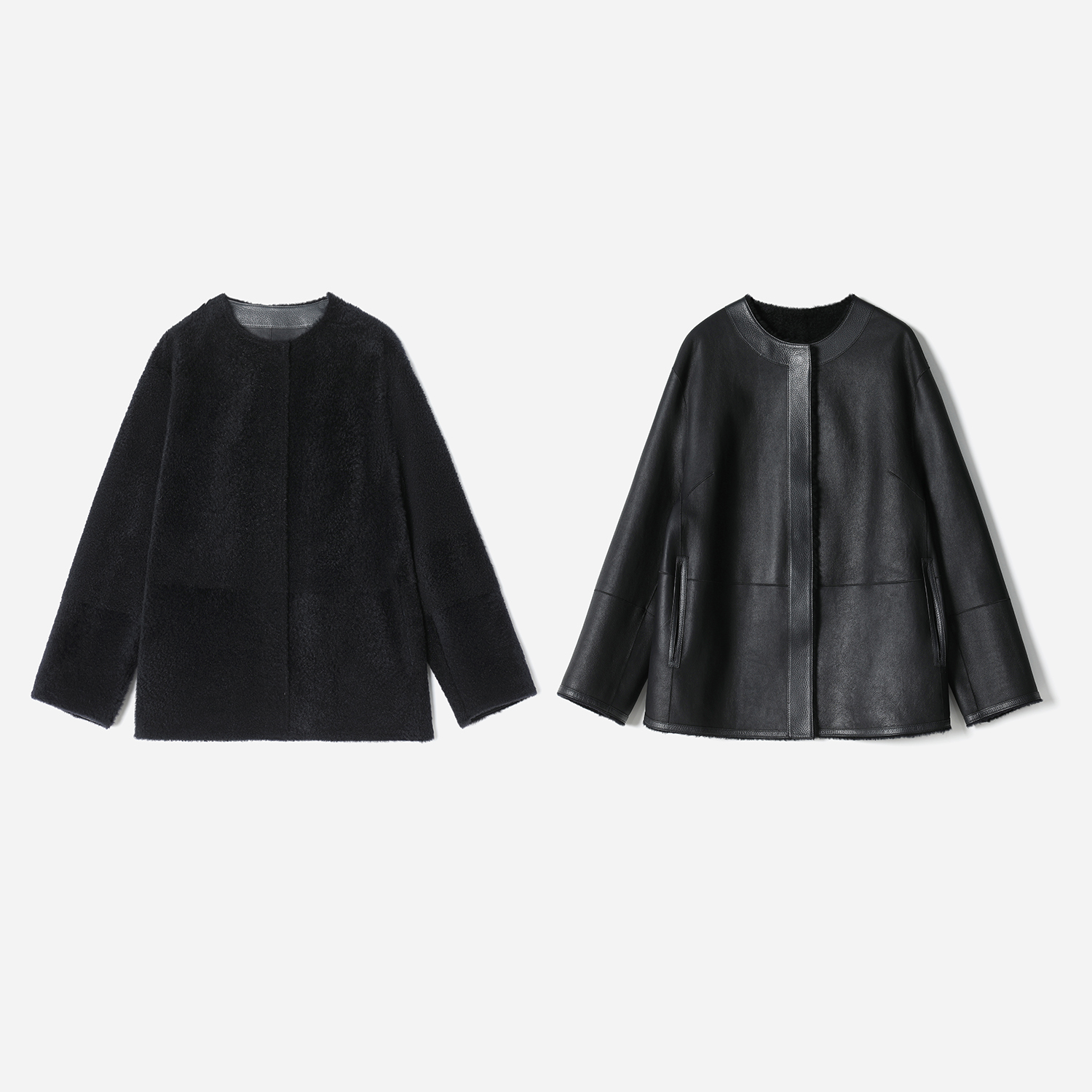 WPY06005 茉莉雅集 R0*W法国lacon拉贡皮毛一体双面穿