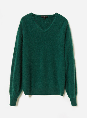 *WZT06325 茉莉雅集 柔软丰盈软糯KVSS拉绒全羊绒V领针织套头衫