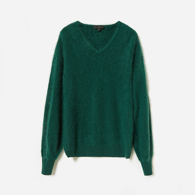 *WZT06325 茉莉雅集 柔软丰盈软糯KVSS拉绒全羊绒V领针织套头衫