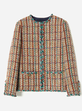 *WWT06206 茉莉雅集 意大利空运羊毛布拉克霓虹夜香*风外套