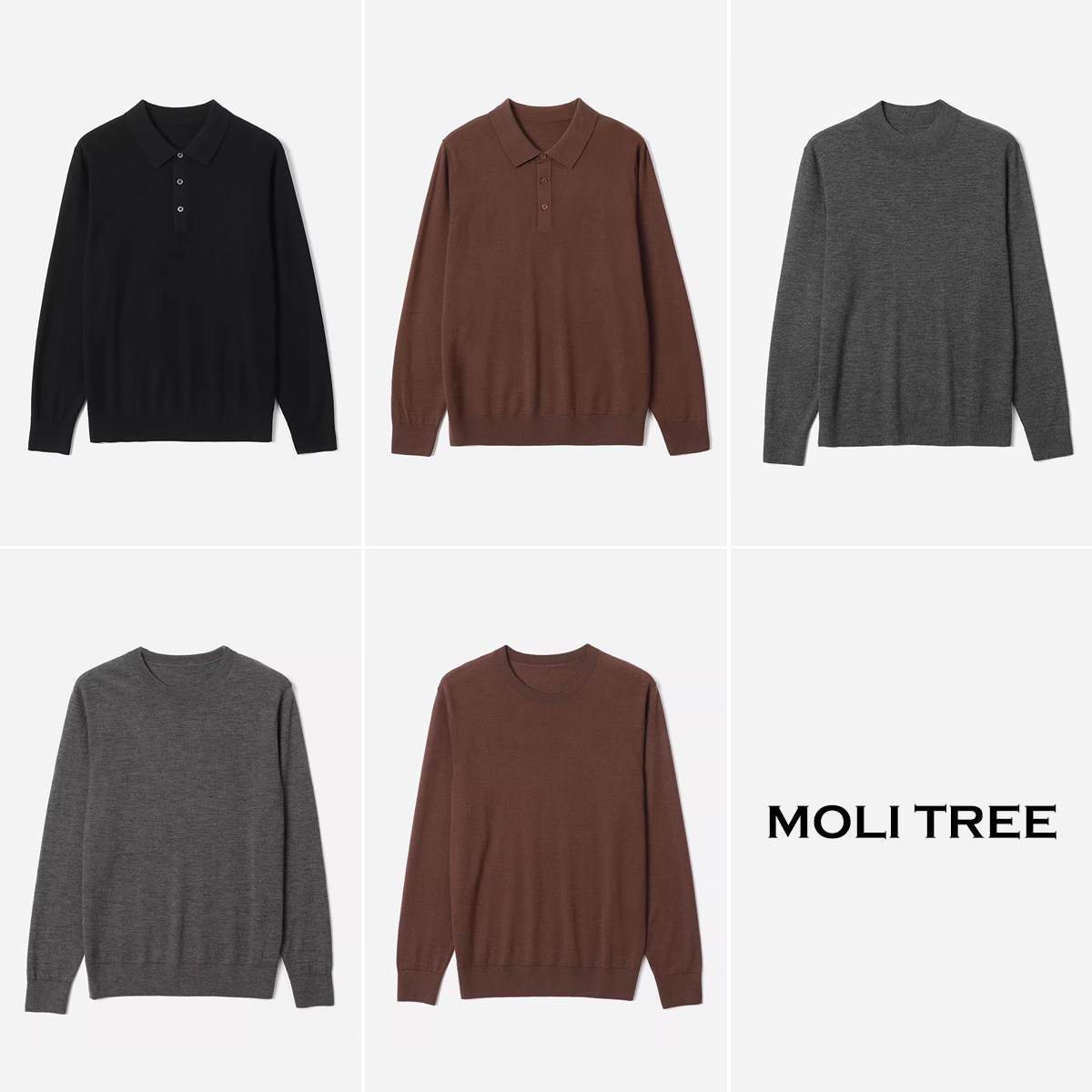 MZT09011 柔滑细腻精纺全羊绒小樽领/POLO领/圆领针织套衫男士