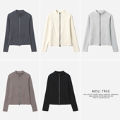 外套女 轻盈Q弹莫代尔立领双开拉链显瘦修身 WWT09024 茉莉雅集