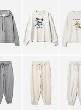 *WWY07045茉莉雅集 R0*W日本料紧密高支棉慵懒时髦卫衣卫裤哈伦裤