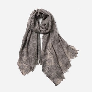 WWJ08093 茉莉雅集 织就温暖画卷软糯细腻全羊绒秋林絮语围巾长巾