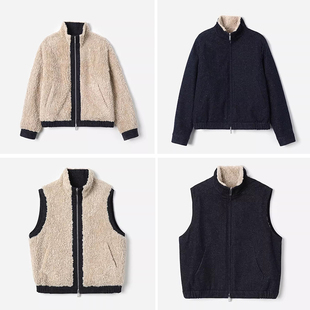 WWT08296 拥抱温暖立领双面双穿牛仔摇粒绒短外套马甲女 茉莉雅集