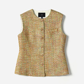 风意大利料编织花呢枫丹白露马甲背心 香 WWT07209 茉莉雅集