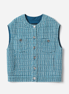 WWT08236 茉莉雅集 星夜如梦意大利羊毛编织花呢香*风马甲女