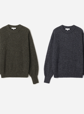 WZT08369 茉莉雅集 璀璨星河珠片羊毛羊绒含金银丝圆领针织套衫