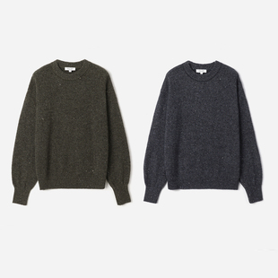 WZT08369 茉莉雅集 璀璨星河珠片羊毛羊绒含金银丝圆领针织套衫