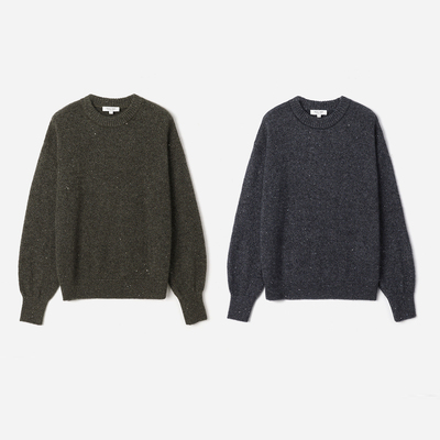 WZT08369 茉莉雅集 璀璨星河珠片羊毛羊绒混纺含金银丝针织套衫