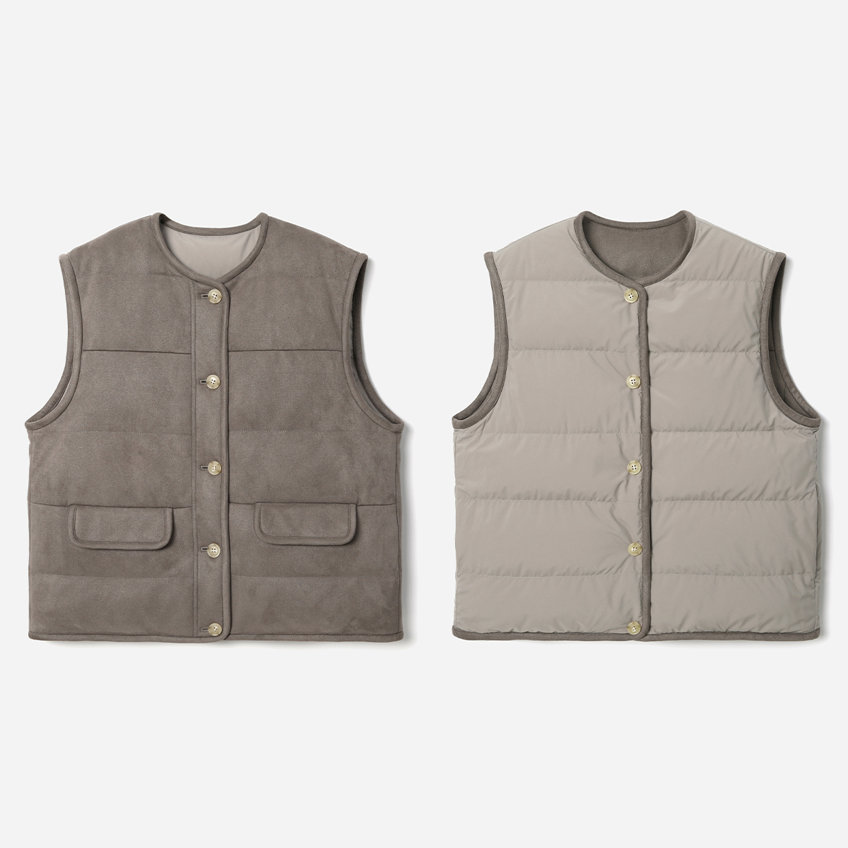 *WYR07045 意大利olmetex棉感料双面穿可追溯95白鹅绒羽绒马甲女