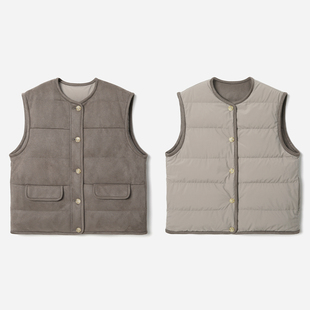 *WYR07045 意大利olmetex棉感料双面穿可追溯95白鹅绒羽绒马甲女