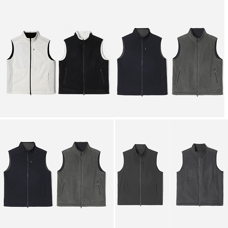 *WWT08085 户外机能双面穿日本料防水休闲立领保暖棉服马甲男女