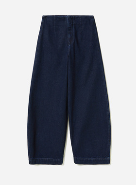 *WKZ07053 茉莉雅集 率性立体造型感全棉水洗牛仔弧形裤女