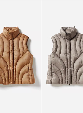 *WYR06017 轻盈防水料可追溯95白鹅绒羽绒服立领短款马甲