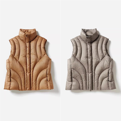 *WYR06017 轻盈防水料可追溯95白鹅绒羽绒服立领短款马甲